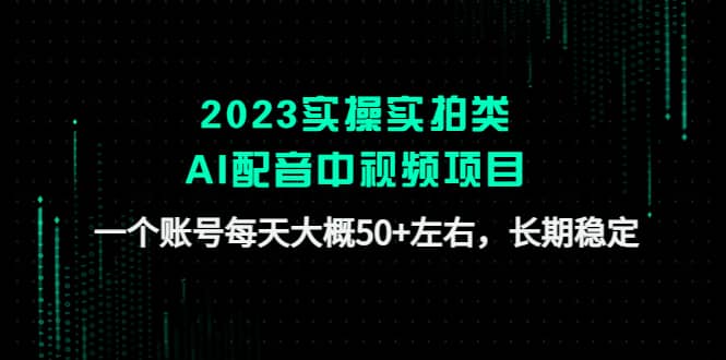 2023实操实拍类AI配音中视频项目，一个账号每天大概50+左右，长期稳定轻创网-网创项目资源站-副业项目-创业项目-搞钱项目轻创网