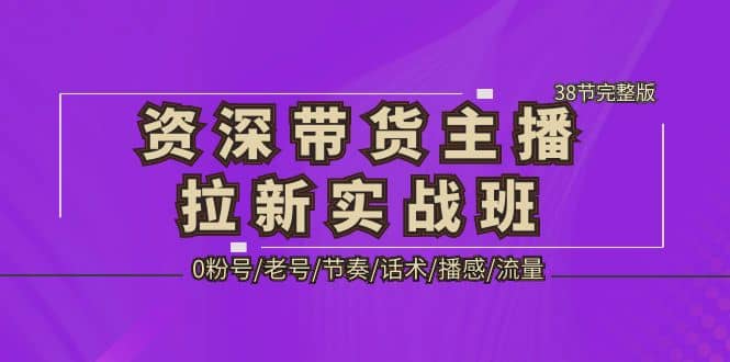 资深·带货主播拉新实战班，0粉号/老号/节奏/话术/播感/流量-38节完整版轻创网-网创项目资源站-副业项目-创业项目-搞钱项目轻创网