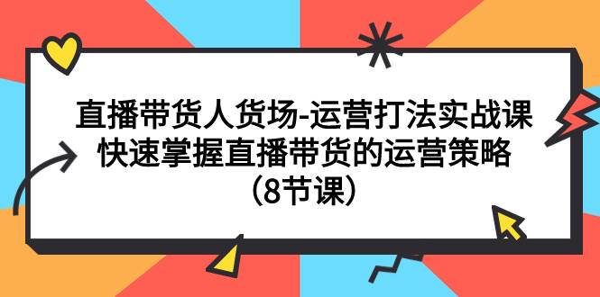 直播带货人货场-运营打法实战课：快速掌握直播带货的运营策略（8节课）轻创网-网创项目资源站-副业项目-创业项目-搞钱项目轻创网