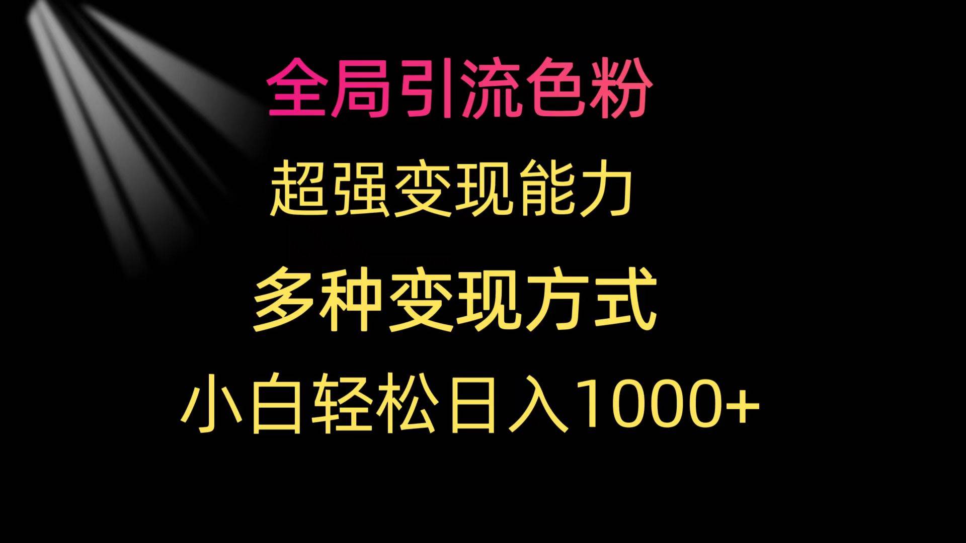 全局引流色粉 超强变现能力 多种变现方式 小白轻松日入1000+轻创网-网创项目资源站-副业项目-创业项目-搞钱项目轻创网