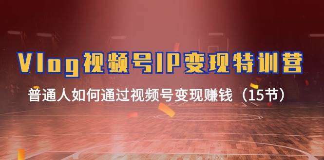 Vlog 视频号IP变现特训营，普通人如何通过视频号变现赚钱（15节）轻创网-网创项目资源站-副业项目-创业项目-搞钱项目轻创网