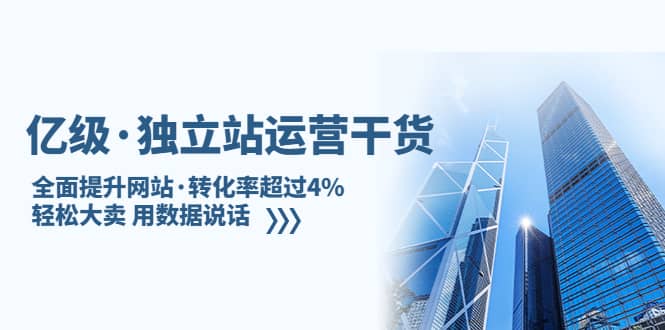 独立站运营干货:全面提升网站·转化率超过4%,轻松大卖 用数据说话轻创网-网创项目资源站-副业项目-创业项目-搞钱项目轻创网