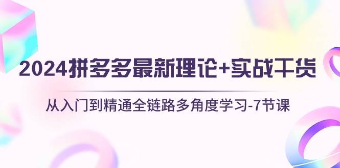 2024拼多多 最新理论+实战干货，从入门到精通全链路多角度学习-7节课轻创网-网创项目资源站-副业项目-创业项目-搞钱项目轻创网