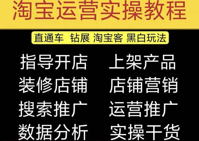 2023淘宝开店教程0基础到高级全套视频网店电商运营培训教学课程（2月更新）轻创网-网创项目资源站-副业项目-创业项目-搞钱项目轻创网