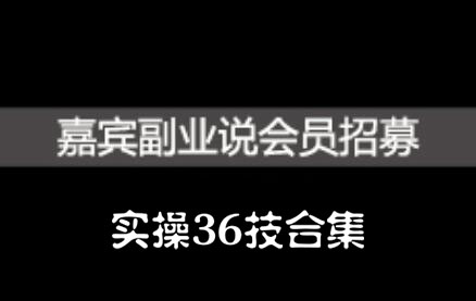 嘉宾副业说实操36技合集，价值1380元轻创网-网创项目资源站-副业项目-创业项目-搞钱项目轻创网