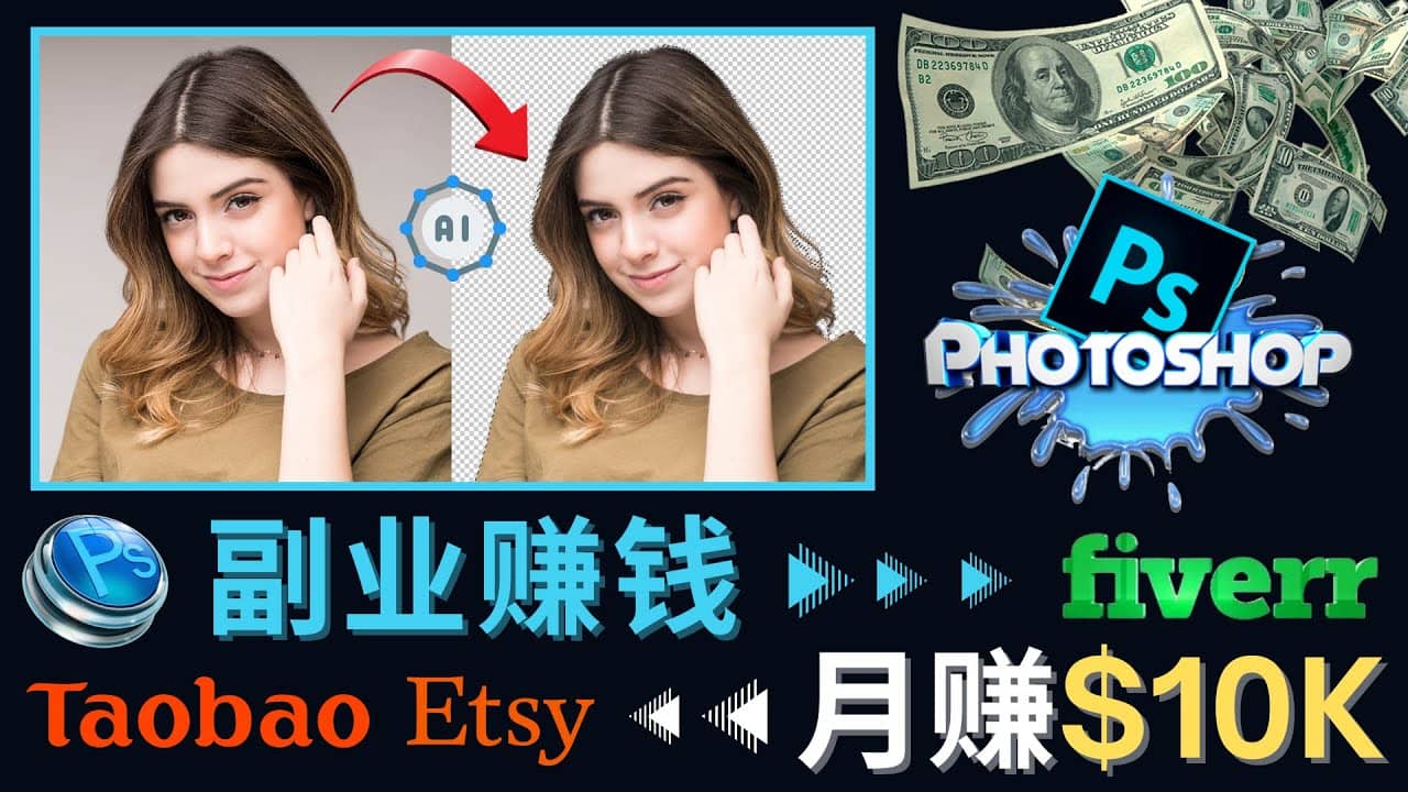 掌握PS修图技能，月赚5000美元以上 – 利用Adobe Photoshop赚钱的3种途径轻创网-网创项目资源站-副业项目-创业项目-搞钱项目轻创网