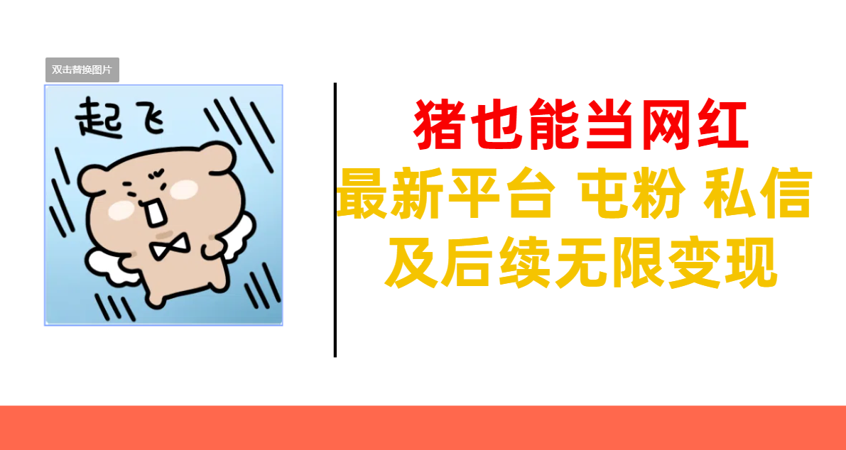 猪也能当网红-最新平台 屯粉 交流 私信 及后续无限变现轻创网-网创项目资源站-副业项目-创业项目-搞钱项目轻创网