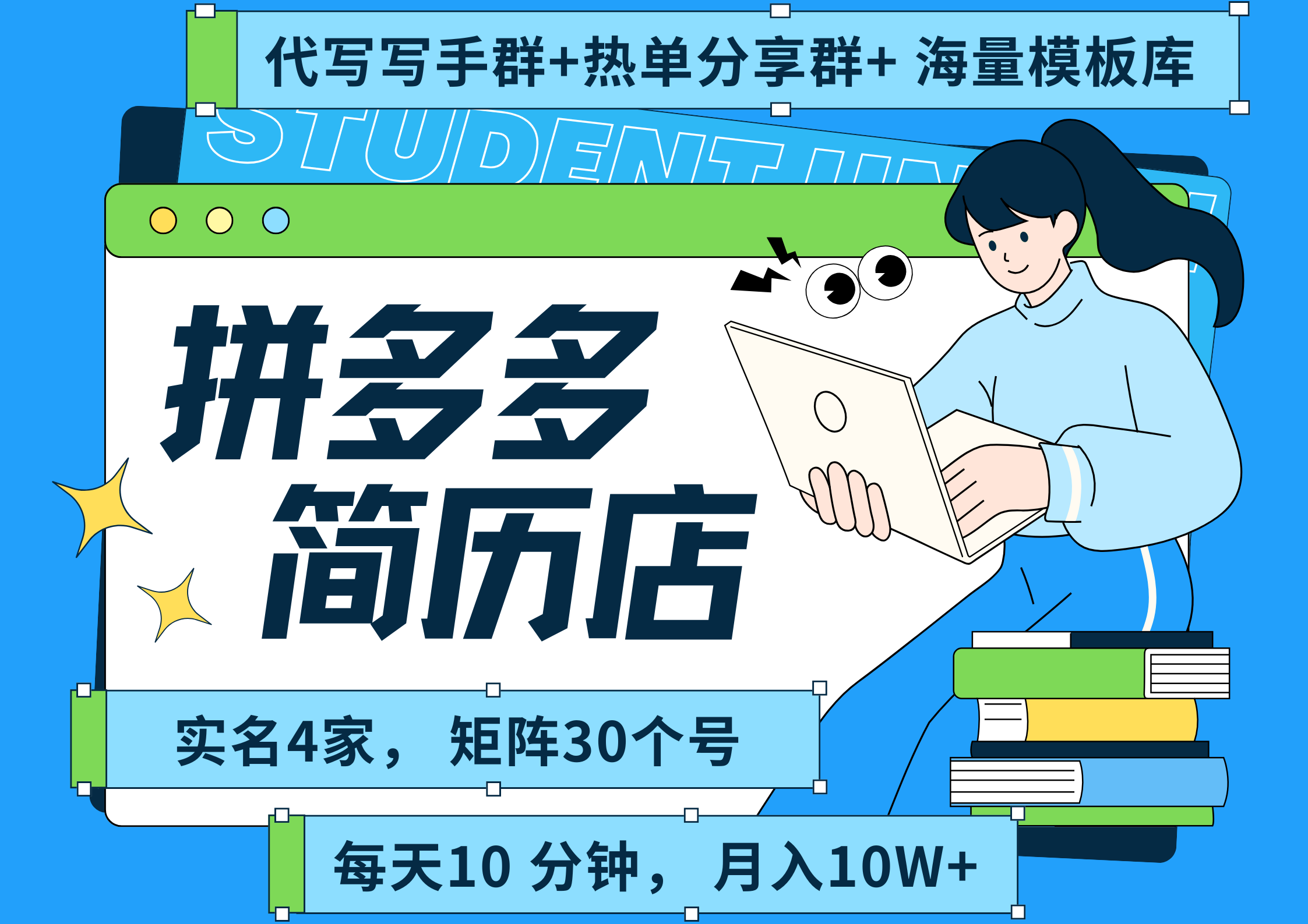 拼多多 虚拟资料 简历 海报代写 全SOP流程 毫无保留分享（含后端资料以及代写渠道）每天十分钟 每人实名四个店  矩阵30个账号  轻轻松松 月入10W轻创网-网创项目资源站-副业项目-创业项目-搞钱项目轻创网