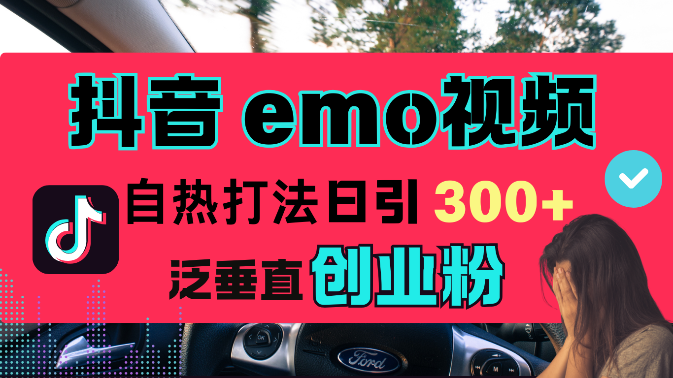 抖音“EMO视频”自热流打法，日引300+泛垂直创业粉轻创网-网创项目资源站-副业项目-创业项目-搞钱项目轻创网