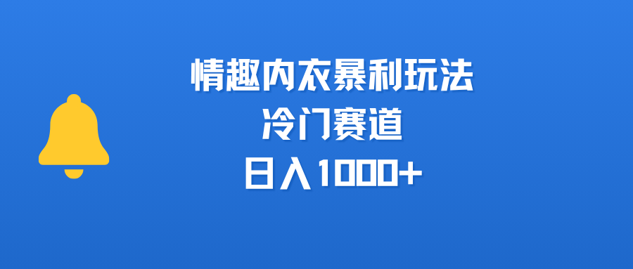 情趣内衣暴利玩法，冷门赛道，日入1000+轻创网-网创项目资源站-副业项目-创业项目-搞钱项目轻创网