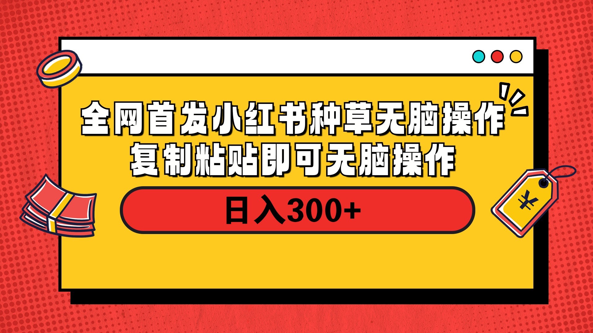全网首发 小红书种草无脑操作复制黏贴即可 轻松日入300+轻创网-网创项目资源站-副业项目-创业项目-搞钱项目轻创网