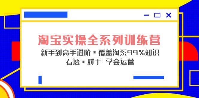 淘宝实操全系列训练营 新手到高手进阶·覆盖·99%知识 看透·对手 学会运营轻创网-网创项目资源站-副业项目-创业项目-搞钱项目轻创网
