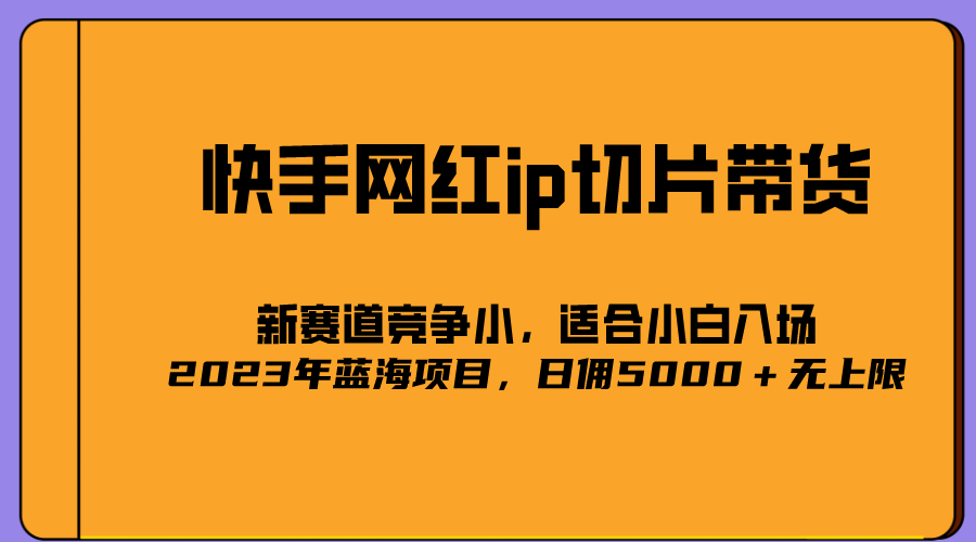 2023爆火的快手网红IP切片，号称日佣5000＋的蓝海项目，二驴的独家授权轻创网-网创项目资源站-副业项目-创业项目-搞钱项目轻创网