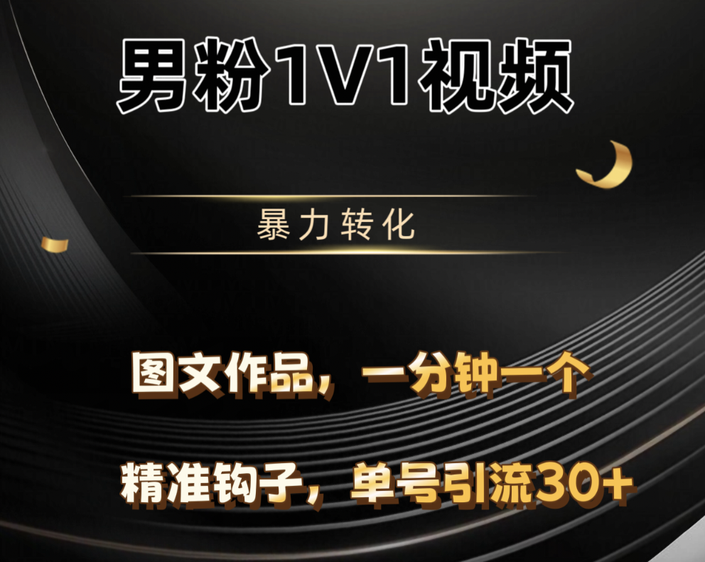 男粉1V1视频，硬改摄像头，高客单暴力转化，单日600+轻创网-网创项目资源站-副业项目-创业项目-搞钱项目轻创网