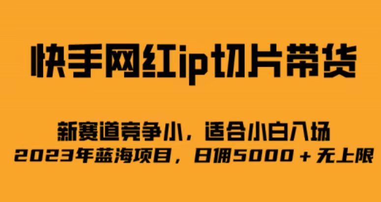 快手网红ip切片新赛道，竞争小事，适合小白 2023蓝海项目轻创网-网创项目资源站-副业项目-创业项目-搞钱项目轻创网
