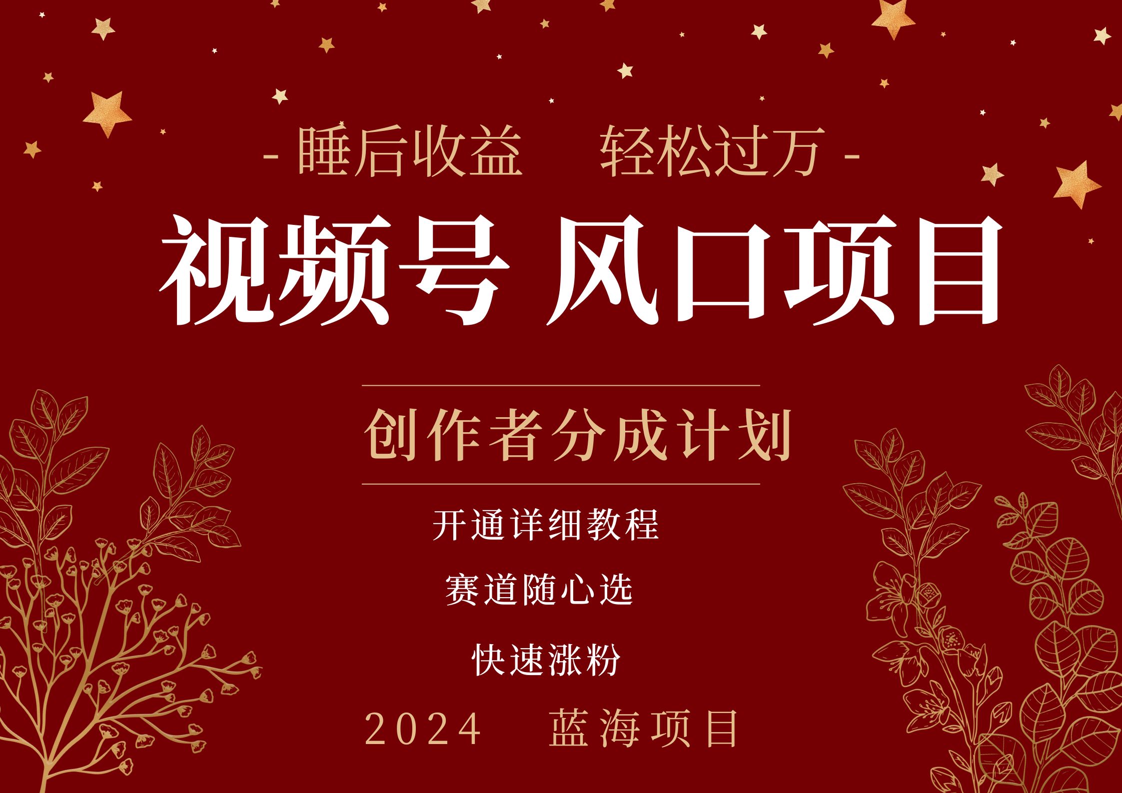 拥有睡眠收益的微信视频号大风口项目，轻松月入过万+，多赛道选择，可矩阵，玩法简单轻松上手轻创网-网创项目资源站-副业项目-创业项目-搞钱项目轻创网