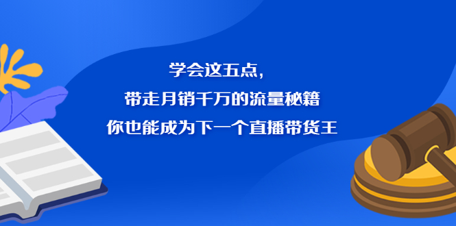 学会这五点，带走月销千万的流量秘籍，你也能成为下一个直播带货王轻创网-网创项目资源站-副业项目-创业项目-搞钱项目轻创网