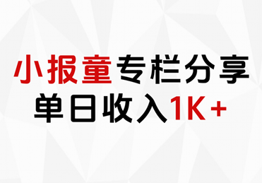 小报童专栏分享，当日收入1K+轻创网-网创项目资源站-副业项目-创业项目-搞钱项目轻创网