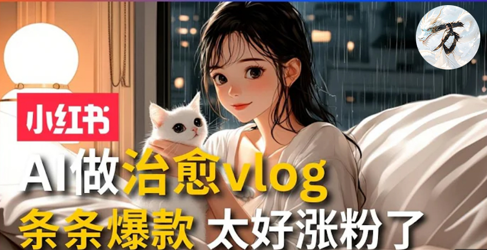 AI治愈系vlog动画视频，小红书7天 涨粉破千，商单报价1500+，0成本制作，日入2000+，有手就会 轻创网-网创项目资源站-副业项目-创业项目-搞钱项目轻创网