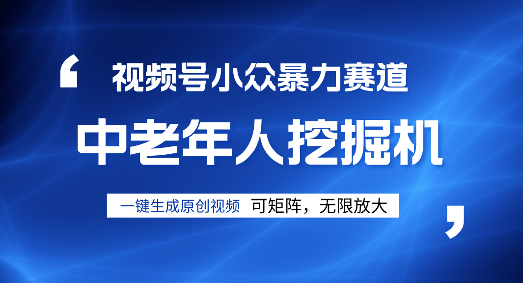 视频号新手逆袭密码！超小众暴力赛道，中老年人深信不疑，原创通过率拉满轻创网-网创项目资源站-副业项目-创业项目-搞钱项目轻创网