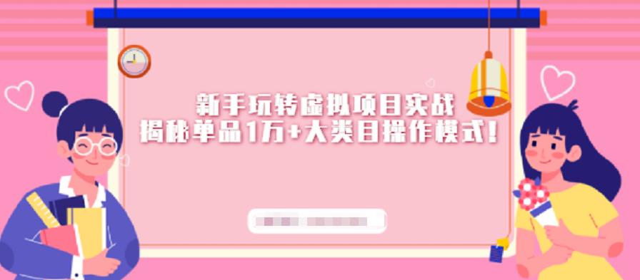 新手玩转虚拟项目实战，揭秘单品1万+大类目操作模式【视频课程】轻创网-网创项目资源站-副业项目-创业项目-搞钱项目轻创网