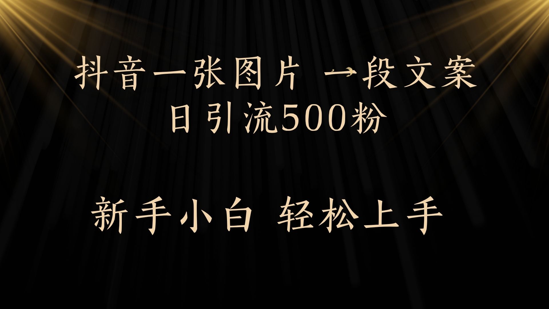 每天2分钟，抖音一张图片 一段文案日引流500粉轻创网-网创项目资源站-副业项目-创业项目-搞钱项目轻创网
