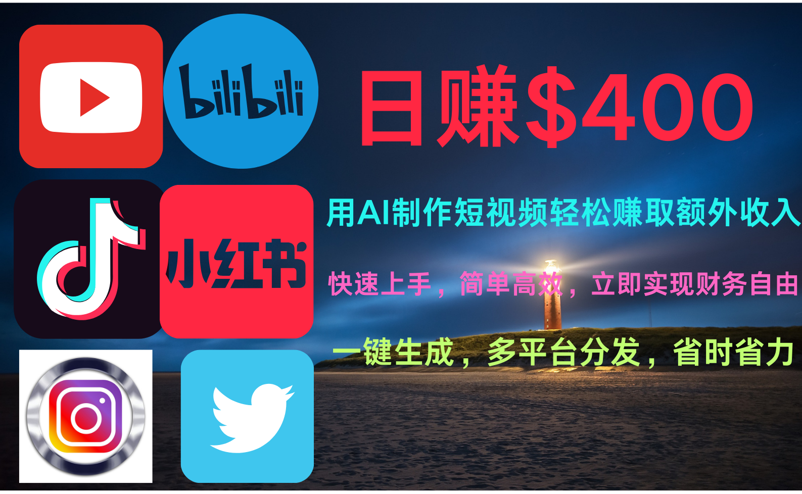 玩转全网视频平台，创造视频就能轻松赚取每天400美金轻创网-网创项目资源站-副业项目-创业项目-搞钱项目轻创网