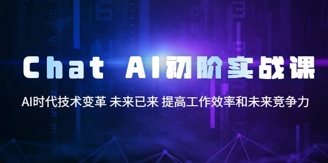 Chat AI初阶实战课，AI时代技术变革 未来已来 提高工作效率和未来竞争力轻创网-网创项目资源站-副业项目-创业项目-搞钱项目轻创网
