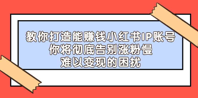 教你打造能赚钱小红书IP账号，了解透彻小红书的真正玩法轻创网-网创项目资源站-副业项目-创业项目-搞钱项目轻创网