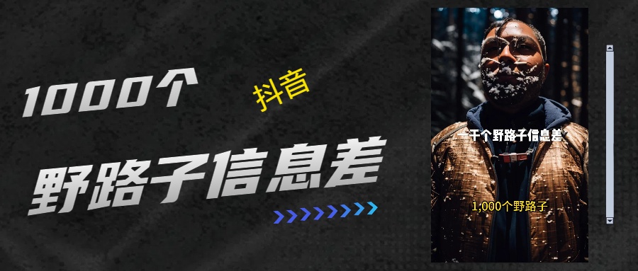 抖音一千个野路子信息差最新玩法教程引流＋变现的玩法具体拆解轻创网-网创项目资源站-副业项目-创业项目-搞钱项目轻创网