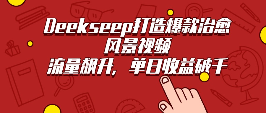 Deekseep打造爆款治愈风景视频，流量飙升，单日收益破千轻创网-网创项目资源站-副业项目-创业项目-搞钱项目轻创网