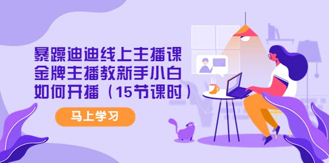 暴躁迪迪线上主播课，金牌主播教新手小白如何开播（15节课时）轻创网-网创项目资源站-副业项目-创业项目-搞钱项目轻创网