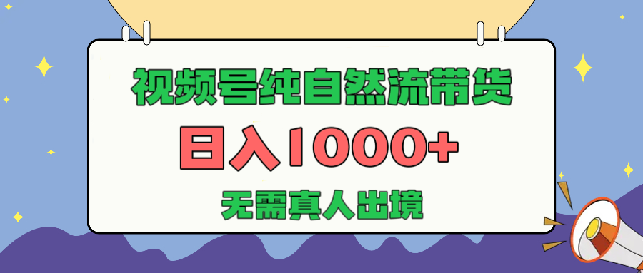 视频号纯自然流带货，日入1000+，无需真人出境，新手小白也可操作轻创网-网创项目资源站-副业项目-创业项目-搞钱项目轻创网