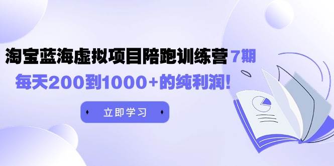 黄岛主《淘宝蓝海虚拟项目陪跑训练营7期》每天200到1000+的纯利润轻创网-网创项目资源站-副业项目-创业项目-搞钱项目轻创网