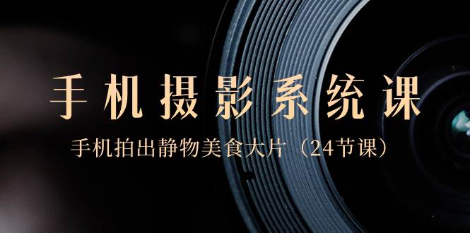 0基础-手机摄影系统课，手机拍出静物美食大片（24节课）轻创网-网创项目资源站-副业项目-创业项目-搞钱项目轻创网