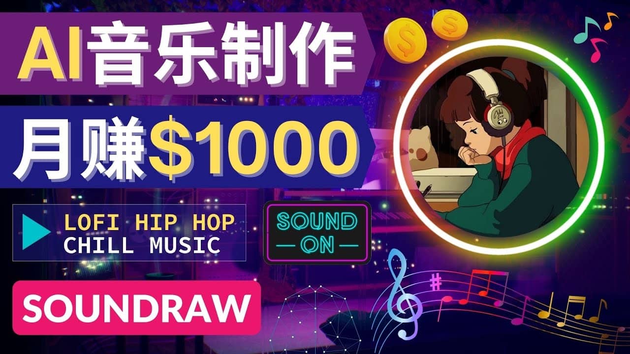 无需任何音乐基础： 使用AI软件制作Lofi Hip Hop Chill Music 月赚1000美元轻创网-网创项目资源站-副业项目-创业项目-搞钱项目轻创网