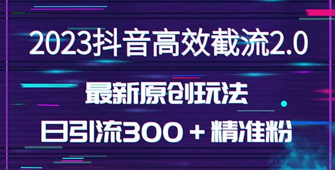 日引300＋创业粉，独家抖音高效截流2.0玩法（价值1280）轻创网-网创项目资源站-副业项目-创业项目-搞钱项目轻创网