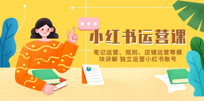 小红书·运营课，笔记运营、规则、店铺运营等模块讲解 独立运营小红书账号轻创网-网创项目资源站-副业项目-创业项目-搞钱项目轻创网