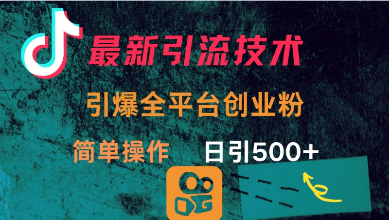 最新引流方法，引爆全平台创业粉操作简单，日引300＋轻创网-网创项目资源站-副业项目-创业项目-搞钱项目轻创网