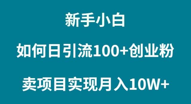 新手小白如何通过卖项目实现月入10W+轻创网-网创项目资源站-副业项目-创业项目-搞钱项目轻创网