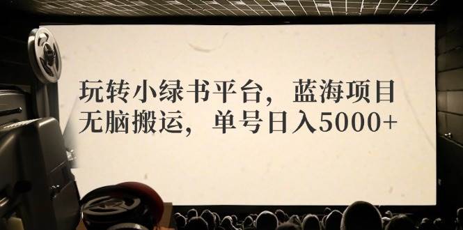 玩转小绿书平台，蓝海项目，无脑搬运，单号日入5000+轻创网-网创项目资源站-副业项目-创业项目-搞钱项目轻创网