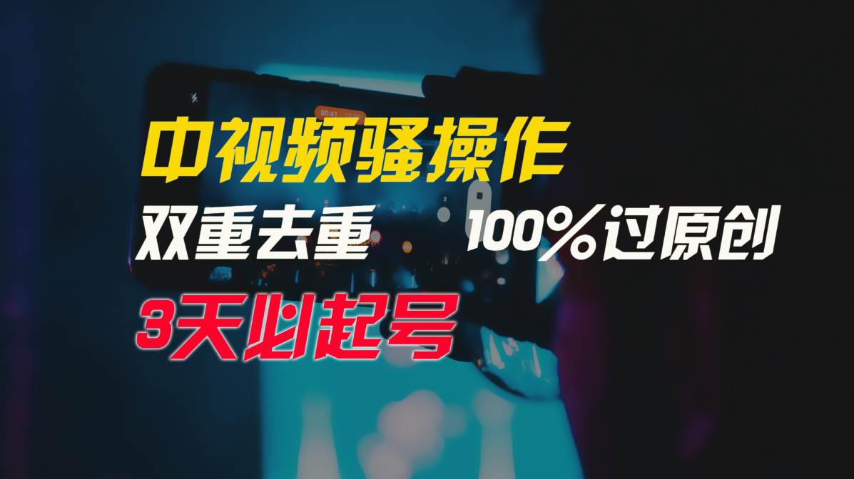 中视频骚操作，双重去重100%过原创，3天比必起号，简单无脑，月入3W+轻创网-网创项目资源站-副业项目-创业项目-搞钱项目轻创网