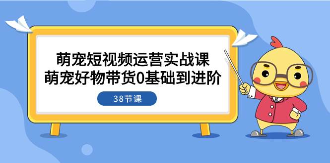萌宠·短视频运营实战课：萌宠好物带货0基础到进阶（38节课）轻创网-网创项目资源站-副业项目-创业项目-搞钱项目轻创网