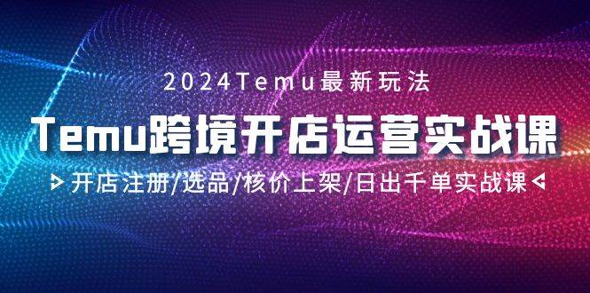 2024Temu跨境开店运营实战课，开店注册/选品/核价上架/日出千单实战课轻创网-网创项目资源站-副业项目-创业项目-搞钱项目轻创网