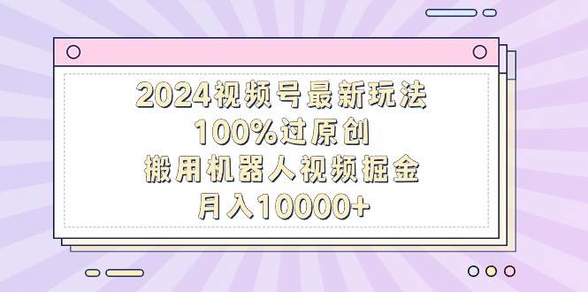 2024视频号最新玩法，100%过原创，搬用机器人视频掘金，月入10000+轻创网-网创项目资源站-副业项目-创业项目-搞钱项目轻创网
