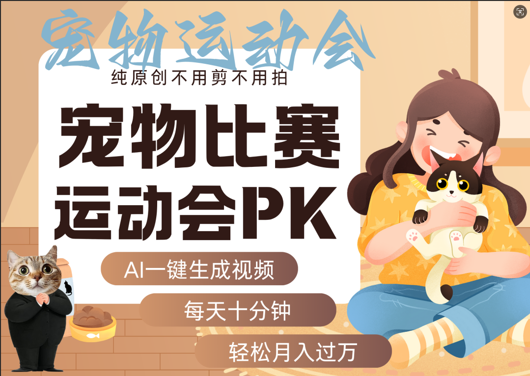 AI萌宠运动员跳水 射击 篮球 足球比赛 每天十分钟 附详细提示词文案库 代替做素材 卖提示词 卖虚拟资料 卖宠物产品 做宠物私人定制产品 带徒弟 带陪跑 卖课 创作者分成 月入5W+轻创网-网创项目资源站-副业项目-创业项目-搞钱项目轻创网