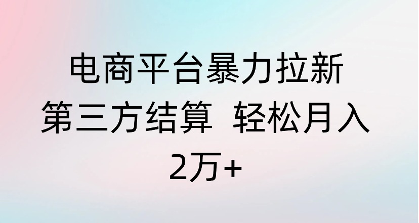 电商平台暴力拉新第三方结算 轻松月入2万+轻创网-网创项目资源站-副业项目-创业项目-搞钱项目轻创网