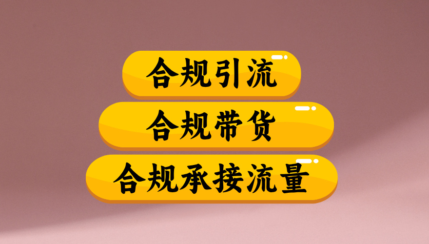 合规引流、合规并且高效地做带货、合规承接流量（揭秘）轻创网-网创项目资源站-副业项目-创业项目-搞钱项目轻创网
