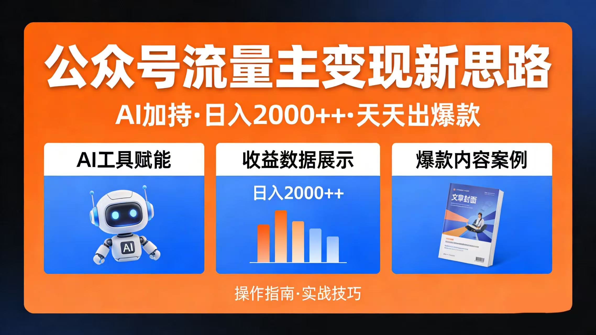公众号流量主变现新思路：AI 加持，日入 2000++ 天天出爆款轻创网-网创项目资源站-副业项目-创业项目-搞钱项目轻创网