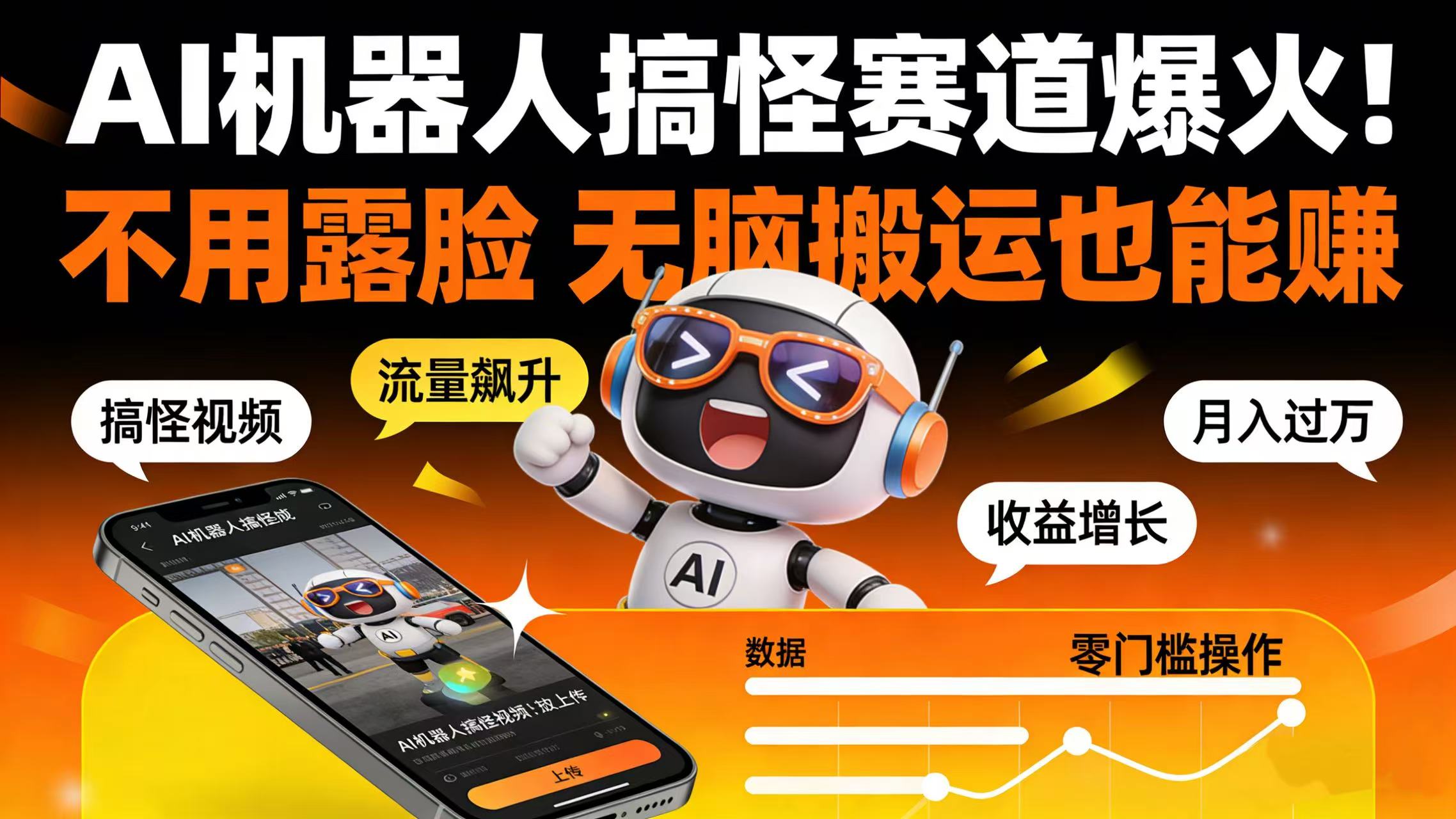 AI 机器人搞怪赛道爆火！不用露脸 无脑搬运也能赚轻创网-网创项目资源站-副业项目-创业项目-搞钱项目轻创网